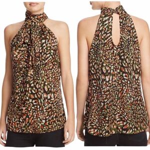 Ramy Brook Tanzania High Neck Silk Scarf‎ Paige Top Sleeveless Lined Blouse
